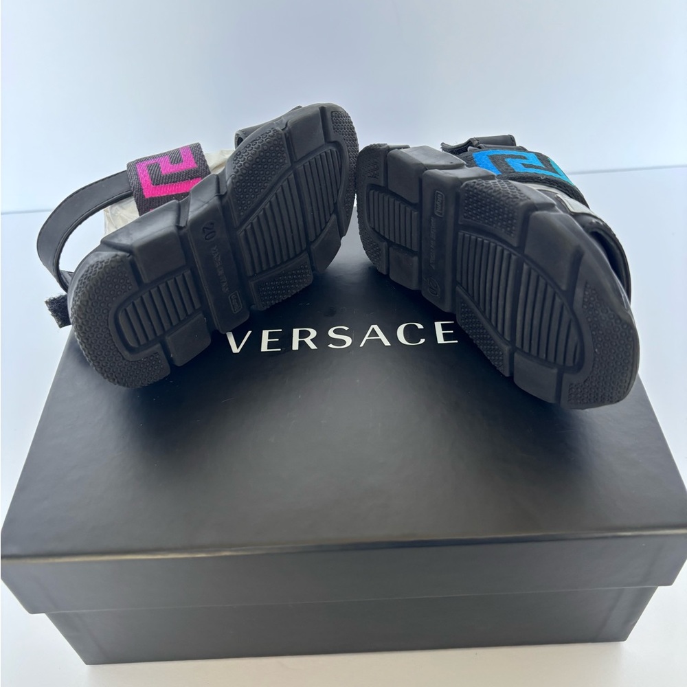 Versace Kids Black and Blue Sandals